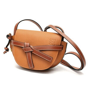 Loewe Gate Bag Shoulder Bag Embossed Leather Brown